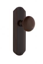 Nostalgic Warehouse 708736 - Nostalgic Warehouse Deco Plate Passage Brown Porcelain Door Knob in Timeless Bronze