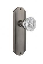 Nostalgic Warehouse 708752 - Nostalgic Warehouse Deco Plate Passage Crystal Glass Door Knob in Antique Pewter