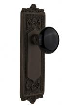 Nostalgic Warehouse 708867 - Nostalgic Warehouse Egg & Dart Plate Passage Black Porcelain Door Knob in Oil-Rubbed Bronze