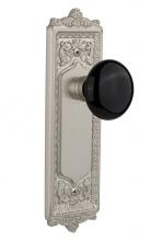 Nostalgic Warehouse 708869 - Nostalgic Warehouse Egg & Dart Plate Passage Black Porcelain Door Knob in Satin Nickel
