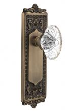 Nostalgic Warehouse 708945 - Nostalgic Warehouse Egg & Dart Plate Passage Oval Fluted Crystal Glass Door Knob in Antique Br