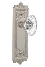 Nostalgic Warehouse 708949 - Nostalgic Warehouse Egg & Dart Plate Passage Oval Fluted Crystal Glass Door Knob in Satin Nick