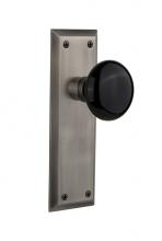 Nostalgic Warehouse 709307 - Nostalgic Warehouse New York Plate Passage Black Porcelain Door Knob in Antique Pewter