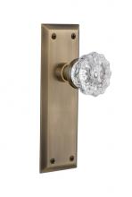Nostalgic Warehouse 709335 - Nostalgic Warehouse New York Plate Passage Crystal Glass Door Knob in Antique Brass