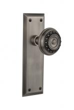 Nostalgic Warehouse 709367 - Nostalgic Warehouse New York Plate Passage Meadows Door Knob in Antique Pewter