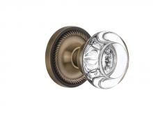 Nostalgic Warehouse 709696 - Nostalgic Warehouse Rope Rosette Passage Round Clear Crystal Glass Door Knob in Antique Brass