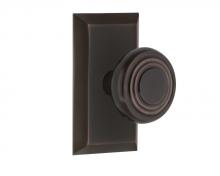 Nostalgic Warehouse 709774 - Nostalgic Warehouse Studio Plate Passage Deco Door Knob in Timeless Bronze