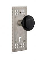 Nostalgic Warehouse 710009 - Nostalgic Warehouse Craftsman Plate with Keyhole Passage Black Porcelain Door Knob in Satin Nickel