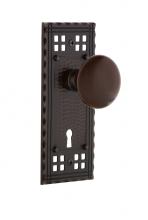 Nostalgic Warehouse 710037 - Nostalgic Warehouse Craftsman Plate with Keyhole Passage Brown Porcelain Door Knob in Timeless Bro