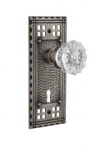 Nostalgic Warehouse 710052 - Nostalgic Warehouse Craftsman Plate with Keyhole Passage Crystal Glass Door Knob in Antique Pewter