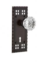 Nostalgic Warehouse 710055 - Nostalgic Warehouse Craftsman Plate with Keyhole Passage Crystal Glass Door Knob in Timeless Bronz