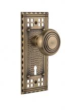 Nostalgic Warehouse 710057 - Nostalgic Warehouse Craftsman Plate with Keyhole Passage Deco Door Knob in Antique Brass