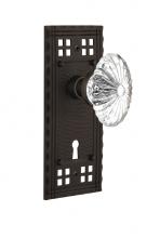 Nostalgic Warehouse 710156 - Nostalgic Warehouse Craftsman Plate with Keyhole Passage Oval Fluted Crystal Glass Door Knob in Oi