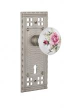 Nostalgic Warehouse 710226 - Nostalgic Warehouse Craftsman Plate with Keyhole Passage White Rose Porcelain Door Knob in Satin N