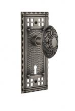 Nostalgic Warehouse 710234 - Nostalgic Warehouse Craftsman Plate with Keyhole Passage Victorian Door Knob in Antique Pewter