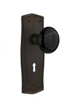 Nostalgic Warehouse 710422 - Nostalgic Warehouse Prairie Plate Interior Mortise Black Porcelain Door Knob in Oil-Rubbed Bronze
