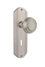 Nostalgic Warehouse 710477 - Nostalgic Warehouse Deco Plate with Keyhole Passage Mission Door Knob in Satin Nickel