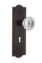 Nostalgic Warehouse 711135 - Nostalgic Warehouse Meadows Plate with Keyhole Passage Crystal Glass Door Knob in Timeless Bronze