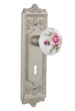 Nostalgic Warehouse 711283 - Nostalgic Warehouse Egg & Dart Plate Interior Mortise White Rose Porcelain Door Knob in Satin