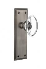 Nostalgic Warehouse 711342 - Nostalgic Warehouse New York Plate Passage Oval Clear Crystal Glass Door Knob in Antique Pewter
