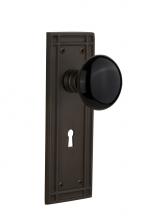 Nostalgic Warehouse 711460 - Nostalgic Warehouse Mission Plate with Keyhole Passage Black Porcelain Door Knob in Oil-Rubbed Bro