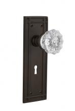 Nostalgic Warehouse 711518 - Nostalgic Warehouse Mission Plate with Keyhole Passage Crystal Glass Door Knob in Oil-Rubbed Bronz