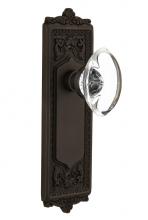 Nostalgic Warehouse 711522 - Nostalgic Warehouse Egg & Dart Plate Double Dummy Oval Clear Crystal Glass Door Knob in Oil-Ru
