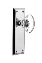 Nostalgic Warehouse 711535 - Nostalgic Warehouse New York Plate Double Dummy Oval Clear Crystal Glass Door Knob in Bright Chrom