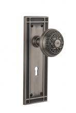 Nostalgic Warehouse 711554 - Nostalgic Warehouse Mission Plate with Keyhole Passage Egg & Dart Door Knob in Antique Pewter