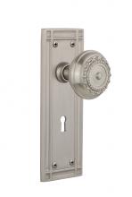 Nostalgic Warehouse 711569 - Nostalgic Warehouse Mission Plate with Keyhole Passage Meadows Door Knob in Satin Nickel