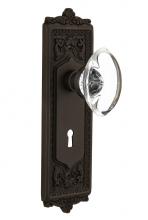 Nostalgic Warehouse 711576 - Nostalgic Warehouse Egg & Dart Plate with Keyhole Double Dummy Oval Clear Crystal Glass Door K