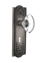 Nostalgic Warehouse 711581 - Nostalgic Warehouse Meadows Plate with Keyhole Double Dummy Oval Clear Crystal Glass Door Knob in