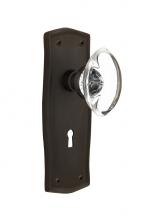 Nostalgic Warehouse 711597 - Nostalgic Warehouse Prairie Plate with Keyhole Double Dummy Oval Clear Crystal Glass Door Knob in