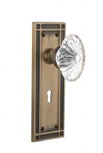 Nostalgic Warehouse 711635 - Nostalgic Warehouse Mission Plate with Keyhole Passage Oval Fluted Crystal Glass Door Knob in Anti