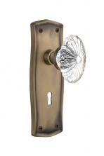 Nostalgic Warehouse 711938 - Nostalgic Warehouse Prairie Plate with Keyhole Single Dummy Oval Fluted Crystal Glass Door Knob in