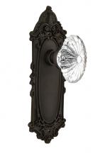 Nostalgic Warehouse 711990 - Nostalgic Warehouse Victorian Plate Double Dummy Oval Fluted Crystal Glass Door Knob in Oil-Rubbed