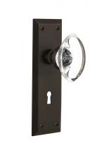 Nostalgic Warehouse 711994 - Nostalgic Warehouse New York Plate with Keyhole Passage Oval Clear Crystal Glass Door Knob in Oil-