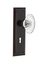 Nostalgic Warehouse 712005 - Nostalgic Warehouse New York Plate with Keyhole Passage Oval Fluted Crystal Glass Door Knob in Tim