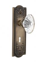 Nostalgic Warehouse 712020 - Nostalgic Warehouse Meadows Plate with Keyhole Double Dummy Oval Fluted Crystal Glass Door Knob in