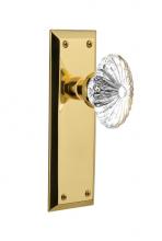 Nostalgic Warehouse 712073 - Nostalgic Warehouse New York Plate Privacy Oval Fluted Crystal Glass Door Knob in Polished Brass