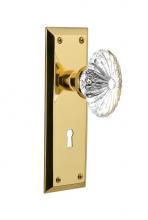 Nostalgic Warehouse 712127 - Nostalgic Warehouse New York Plate with Keyhole Privacy Oval Fluted Crystal Glass Door Knob in Pol