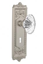 Nostalgic Warehouse 712163 - Nostalgic Warehouse Egg & Dart Plate Interior Mortise Oval Fluted Crystal Glass Door Knob in S
