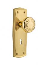 Nostalgic Warehouse 712267 - Nostalgic Warehouse Prairie Plate with Keyhole Passage Deco Door Knob in Unlacquered Brass