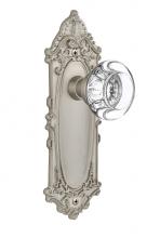 Nostalgic Warehouse 712336 - Nostalgic Warehouse Victorian Plate Single Dummy Round Clear Crystal Glass Door Knob in Satin Nick