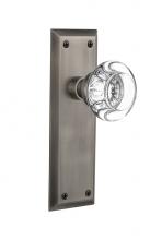 Nostalgic Warehouse 712414 - Nostalgic Warehouse New York Plate Double Dummy Round Clear Crystal Glass Door Knob in Antique Pew