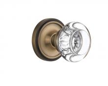 Nostalgic Warehouse 712488 - Nostalgic Warehouse Classic Rosette Privacy Round Clear Crystal Glass Door Knob in Antique Brass