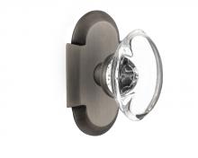 Nostalgic Warehouse 712835 - Nostalgic Warehouse Cottage Plate Passage Oval Clear Crystal Glass Door Knob in Antique Pewter