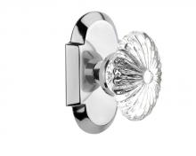 Nostalgic Warehouse 712843 - Nostalgic Warehouse Cottage Plate Passage Oval Fluted Crystal Glass Door Knob in Bright Chrome