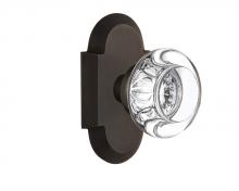 Nostalgic Warehouse 712851 - Nostalgic Warehouse Cottage Plate Passage Round Clear Crystal Glass Door Knob in Oil-Rubbed Bronze