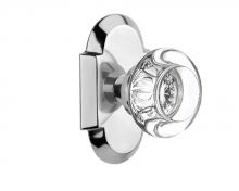 Nostalgic Warehouse 712946 - Nostalgic Warehouse Cottage Plate Privacy Round Clear Crystal Glass Door Knob in Bright Chrome